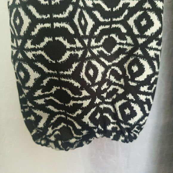 Rock & Roll Cowgirl Black White Geometric Long Sleeves Dress Southwestern Size L - Picture 3 of 10